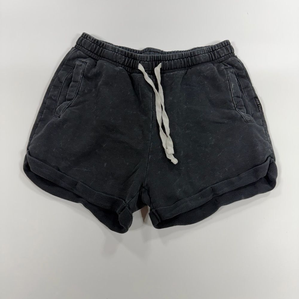 Little Bipsy Cotton Drawstring Shorts – Distressed Black – Size M